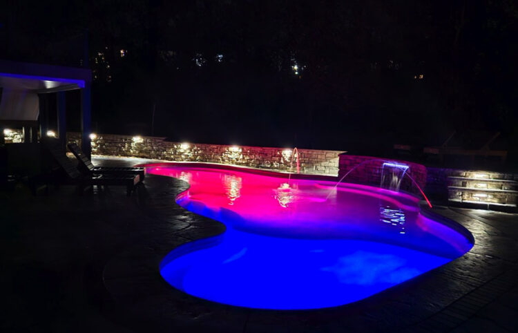 pool with colored lights