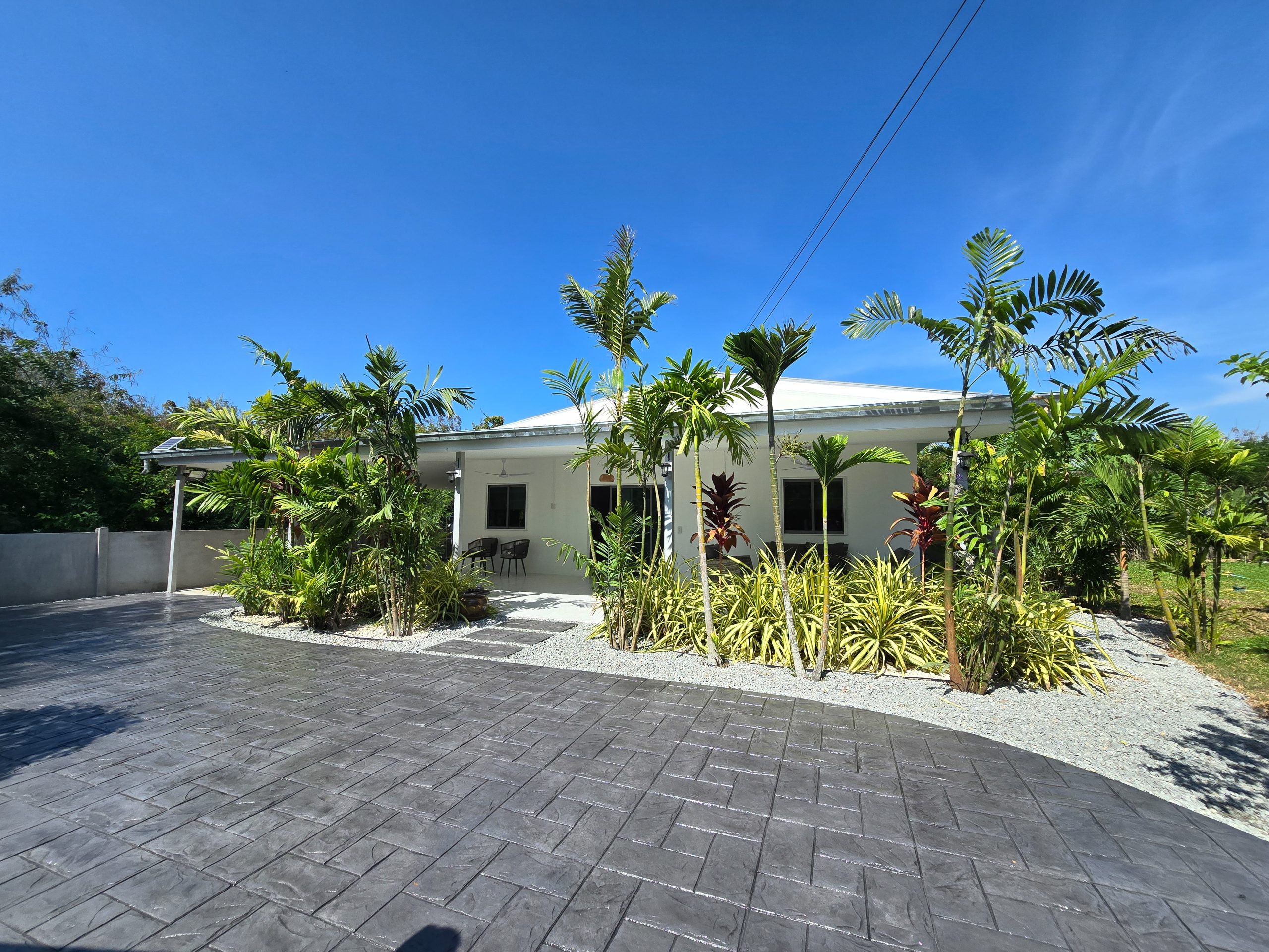 Stunning Modern Home With Beautifully Stamped Concrete Driveway In Pattaya, Thailand
