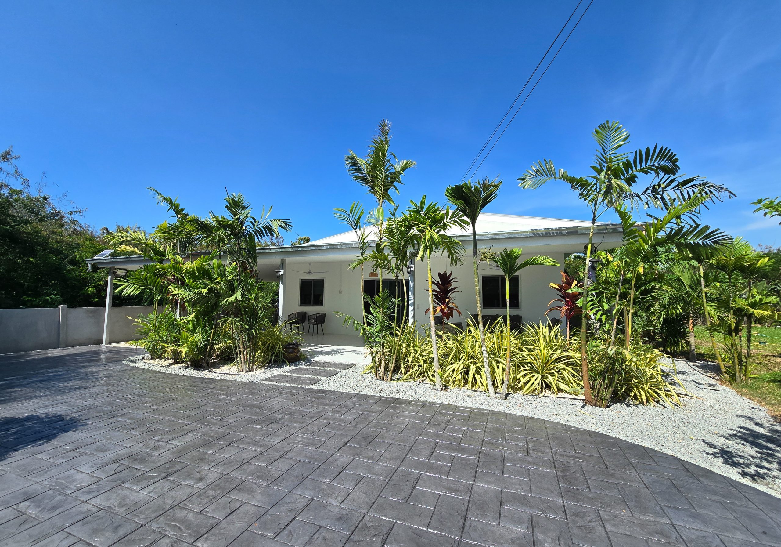 Stunning Modern Home With Beautifully Stamped Concrete Driveway In Pattaya, Thailand